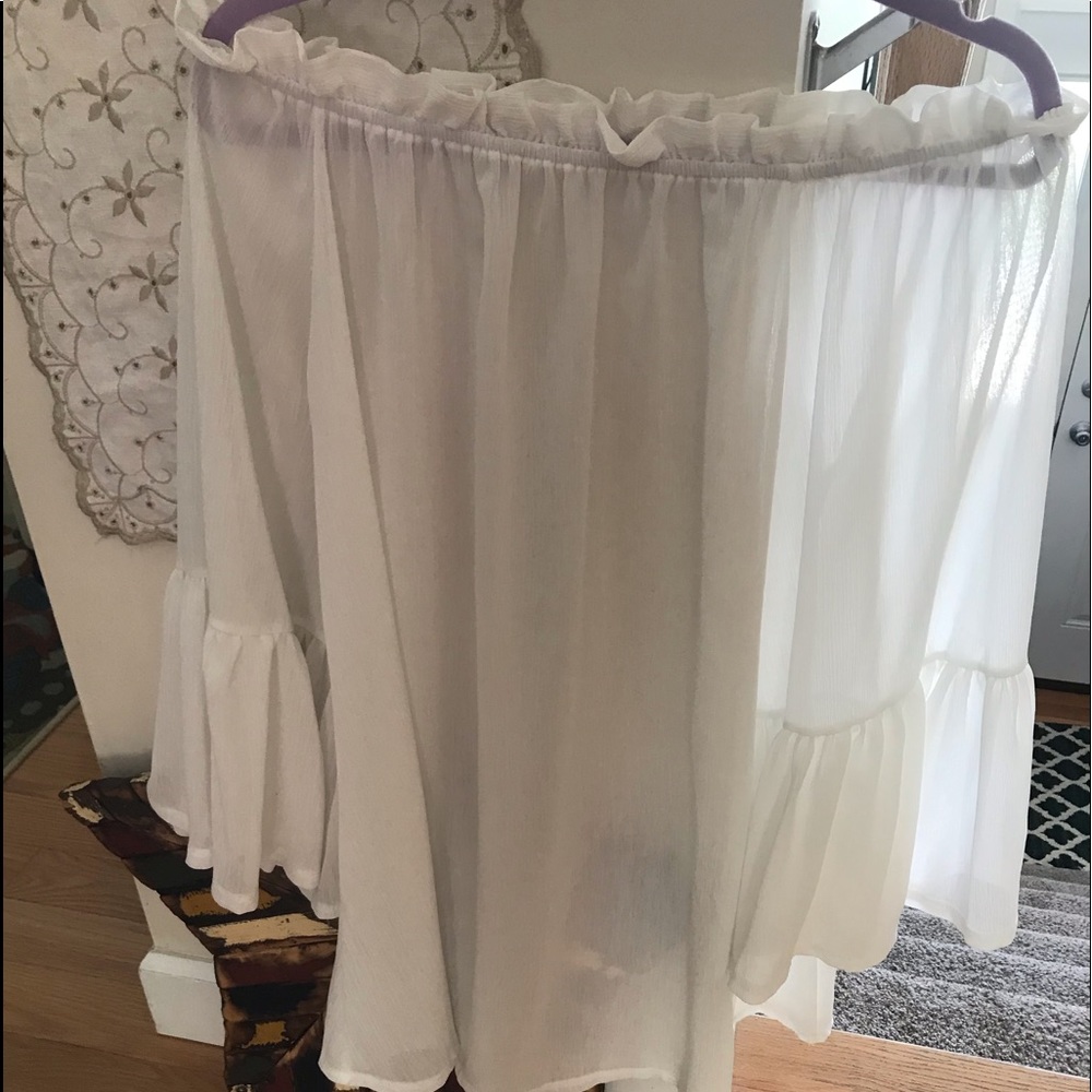 Bathing suit cover-up. Sheer white